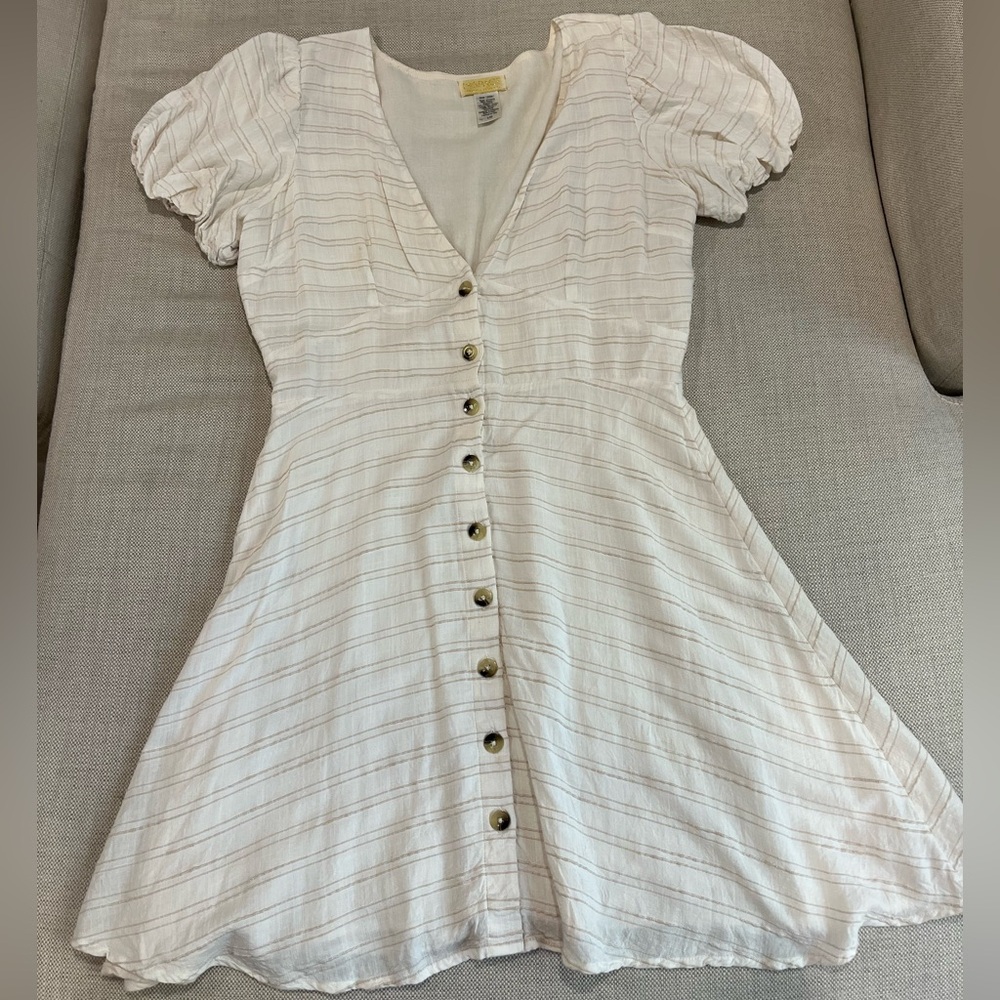 L*Space Cream Button-Down Mini Dress
